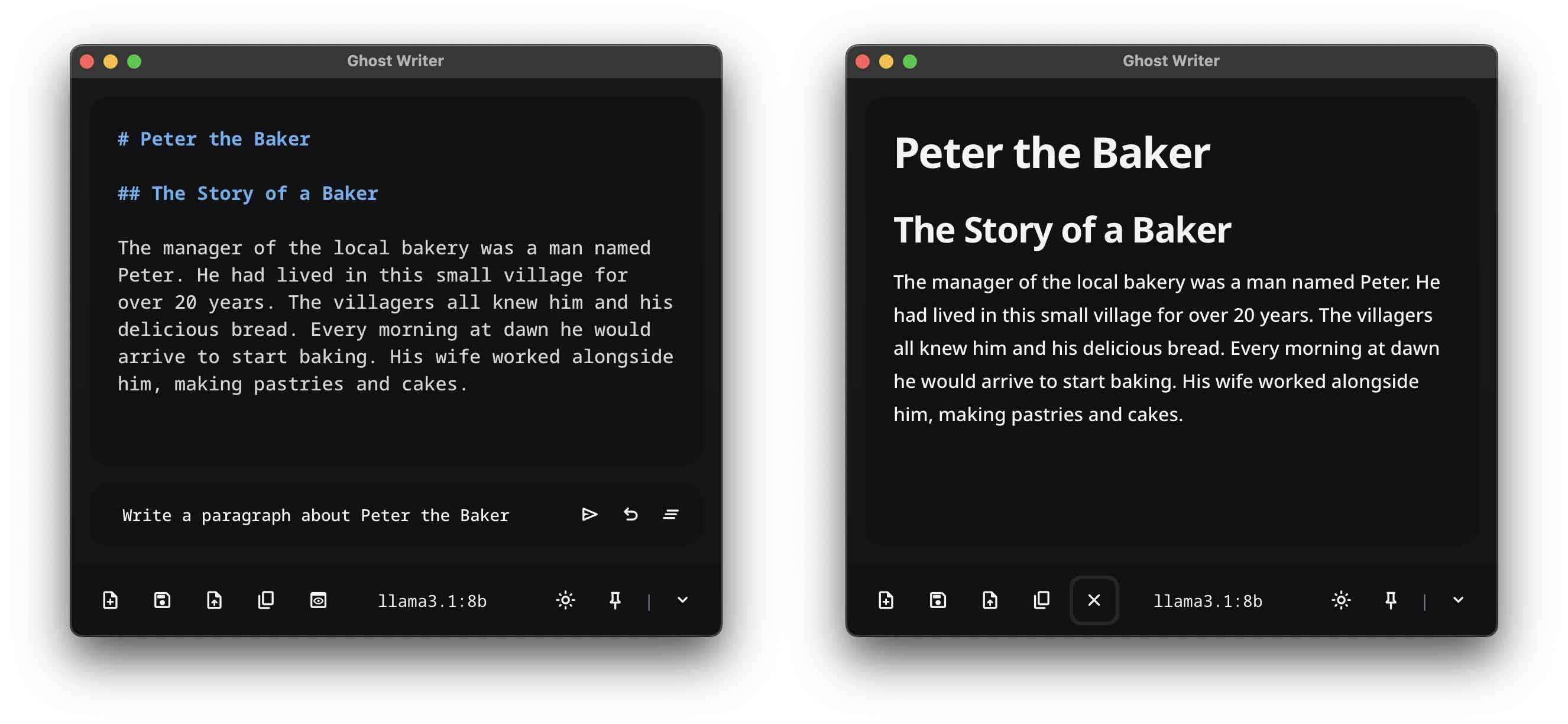 Markdown rendering
