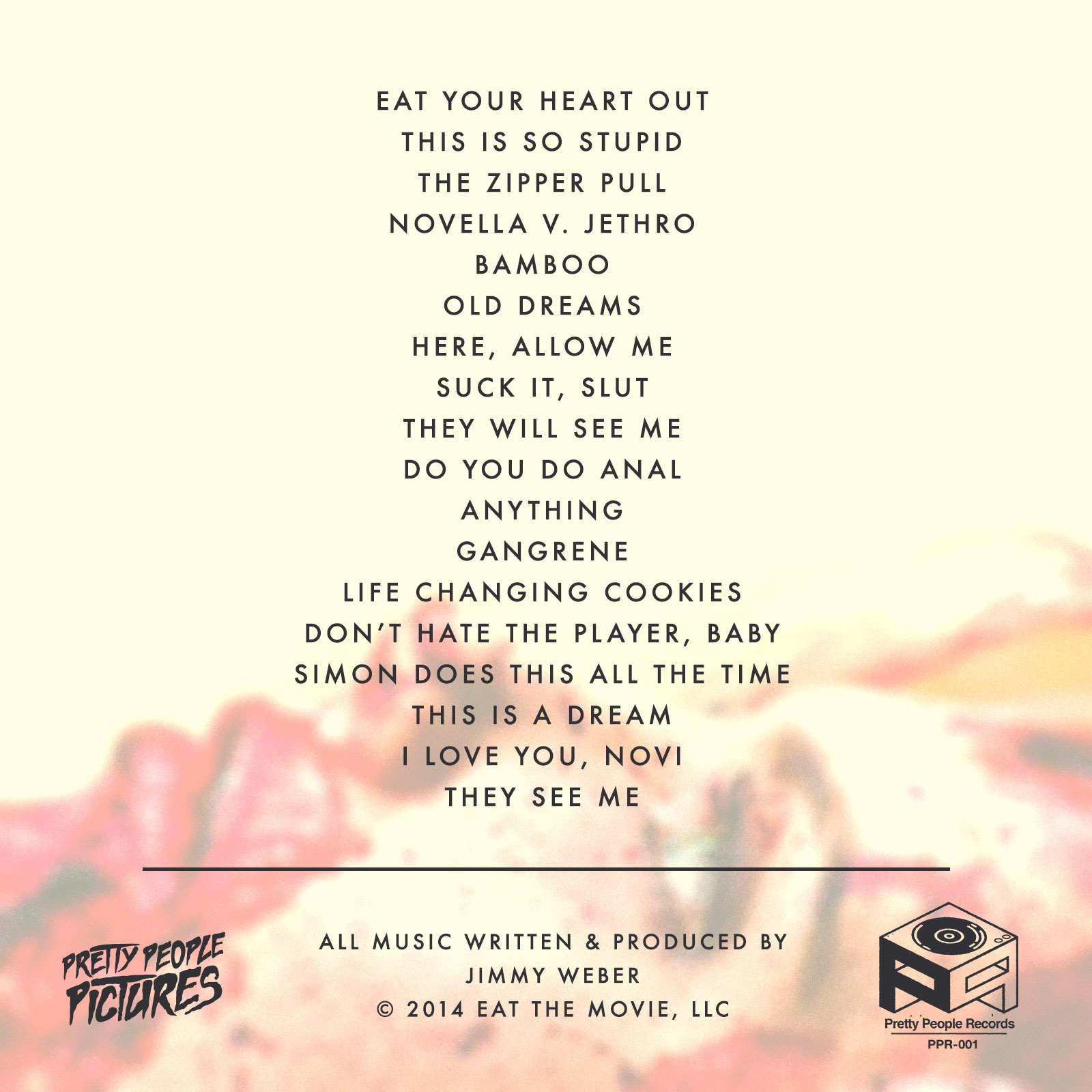 'EAT' Original Motion Picture Soundtrack Back Art